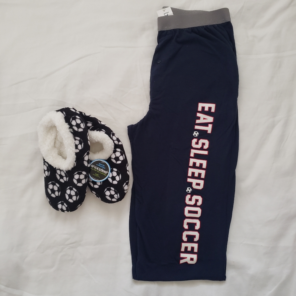NEW Soccer Sleep Pants, Booties & Sign